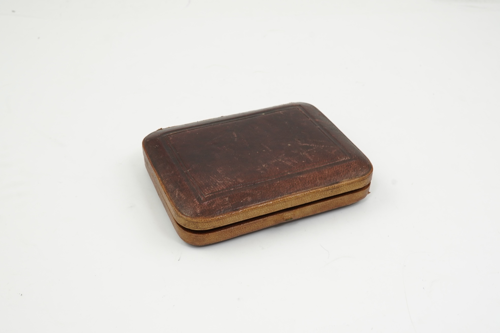 A Victorian silver 'castle top' card case by Hilliard & Thomason?